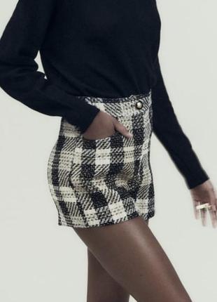 Твідові шорти zara