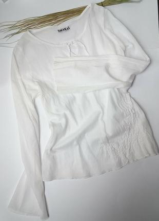 Блуза рубашка крестьянка нежная/сорочка блуза біла3 фото