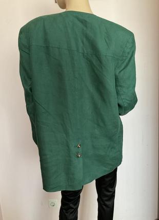 Льняний жакет- батал- оверсайз / 44 /