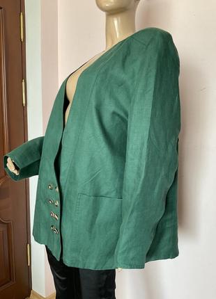 Льняний жакет- батал- оверсайз / 44 /