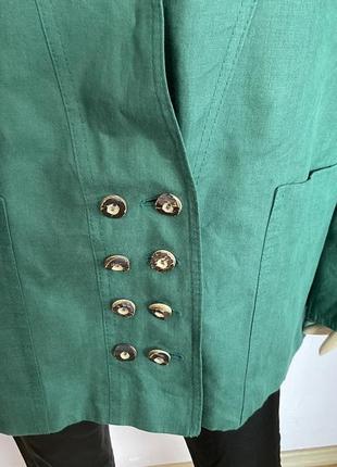 Льняний жакет- батал- оверсайз / 44 /