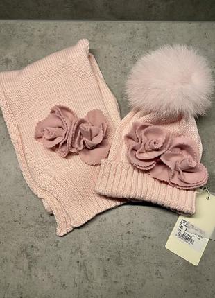 Набір шапка та шарф для дівчинки (весна, осінь)