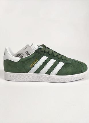 Кроссовки adidas gazelle (зелено-белые)