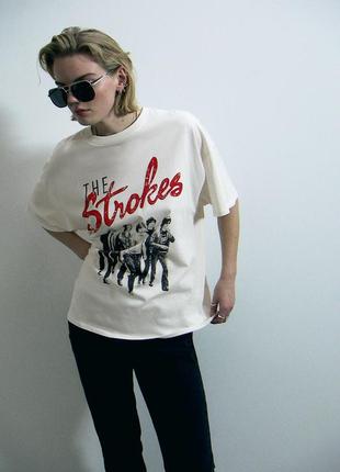 Футболка оверсайз the strokes h&m 1198284025