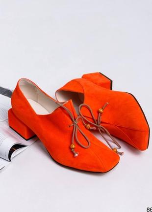 Замшеві жіночі туфлі на підборах з натуральної замші5 фото