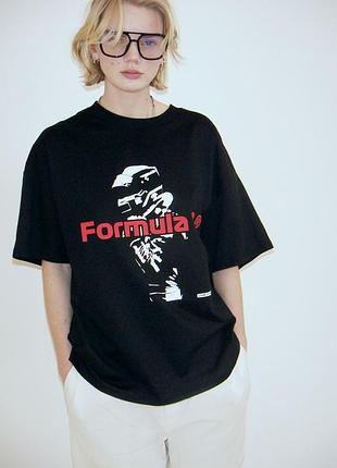 Футболка оверсайз formula 1 h&m 11982840251 фото