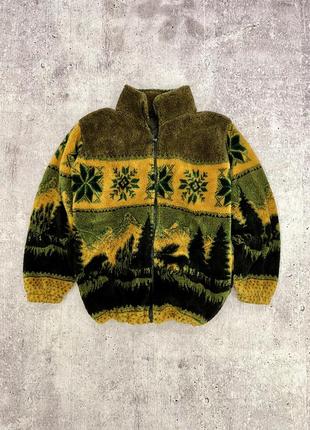 Винтажная куртка тедди шерпа animal vintage