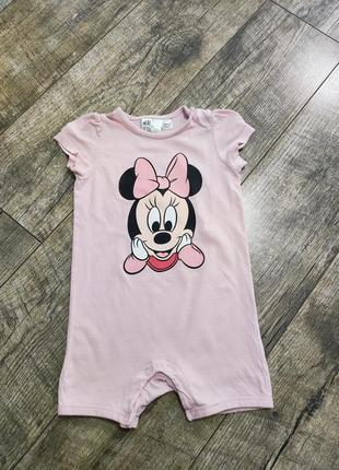 Пісочник бавовняний дівчинці, h&m, disney, minnie mouse р. 92, 2 роки, довжина 49см