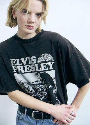 Футболка оверсайз elvis presley h&m 1198284025