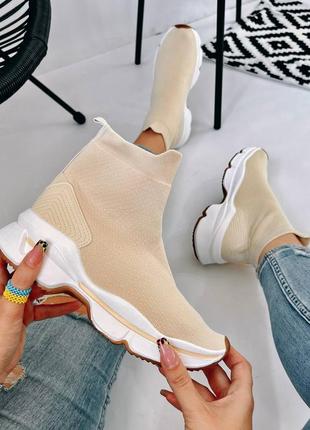 Стильні текстильні черевики шкарпетки1 фото