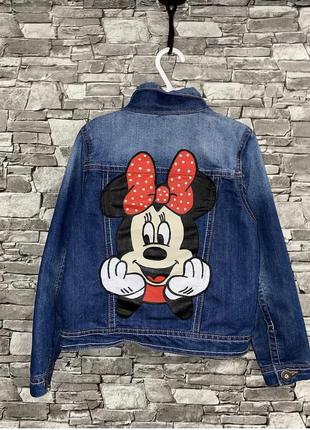 Джинсовая куртка, джинсовая курточка, джинсовка, джинсовая куртка с рисунком, куртка минни маус