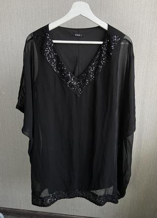 Чорна шифонова блузка