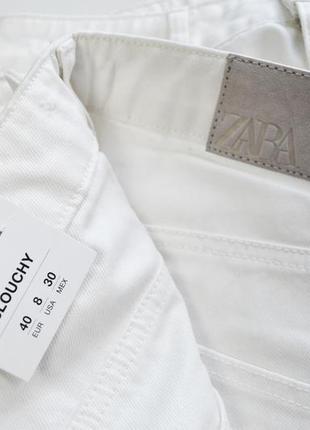 Slouchy белые свободные джинсы слоучи zara6 фото