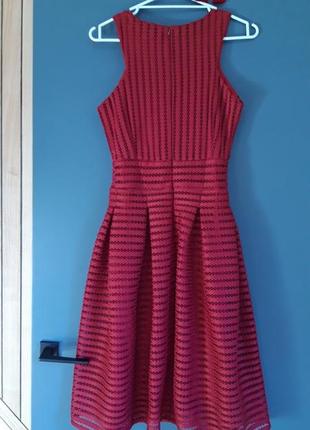 Платье с пышной юбкой миди за колена марсала бордо винного ягодного цвета3 фото