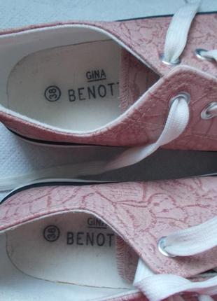 Стильные розовые кеды из пресскожи с выбитым рисунком gina benotti3 фото