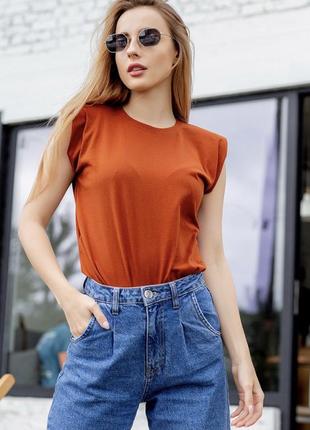 Футболка терракотовая zara