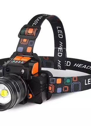 Ліхтарик тактичний налобний c зарядкою usb p95y10 zb-16