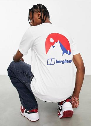 Футболка berghaus mont blanc mountain білого кольору. розмір: s, m.