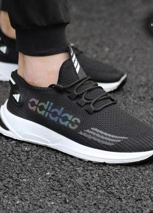 Мужские сетчатые, черные, стильные и качественные кроссовки adidas. от 40 до 44 гг. 1901 кк