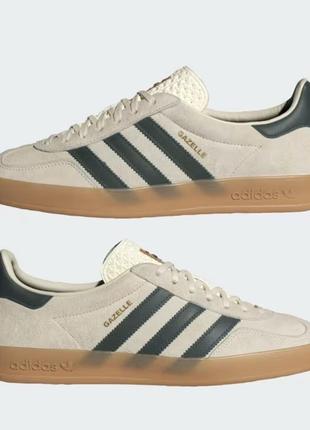 Новинка кеди унісекс бежеві adidas gazelle indoor shoes