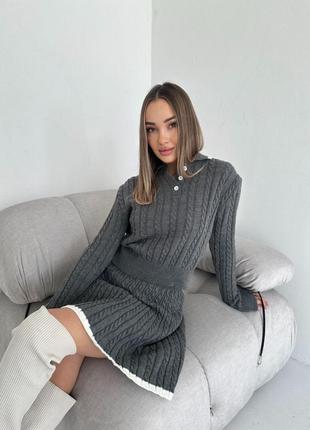 Костюм в'язка,3 кольори, туреччина, кофта і спідниця
