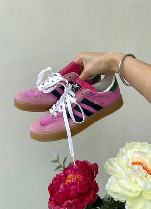 Кросівки adidas gazelle x gucci pink2 фото