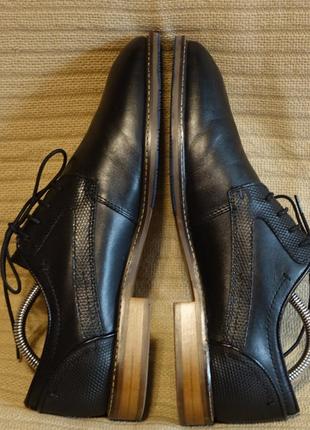 Формальные комбинированные черные кожаные туфли m&s англия uk 9.7 фото