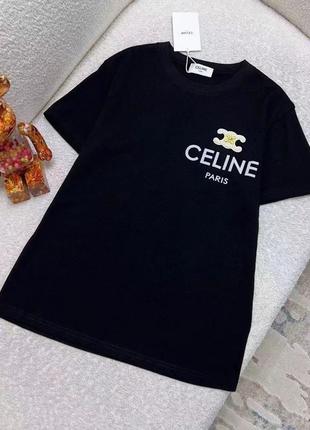 Чорна футболка celine