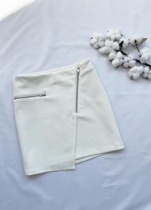 Юбка, юбочка, белая, мини, на молнии, h&m