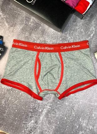 Трусы мужские calvin klein 365 серый & красный mu110