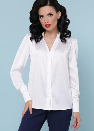 Изящная шелковая блузка белого цвета4 фото