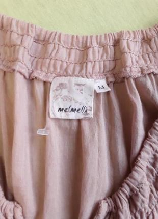 Крута пудрова блузочка зі шнурівкою спереду і ззаду від скандинавського бренду melmelli2 фото