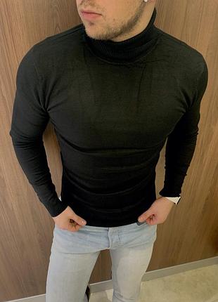 Вовняний класичний тонкий гольф, кашеміровий светр