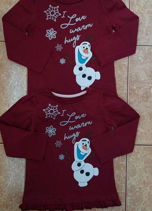Стильный набор frozen: красивый нарядный реглан кофта кофточка олаф