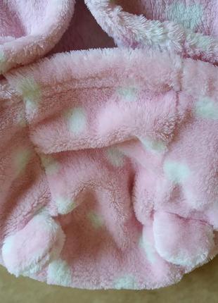 Флисовый банный халат розовый на 12-18 мес george6 фото