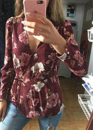 Блуза на запах, блузка new look zara h&m3 фото