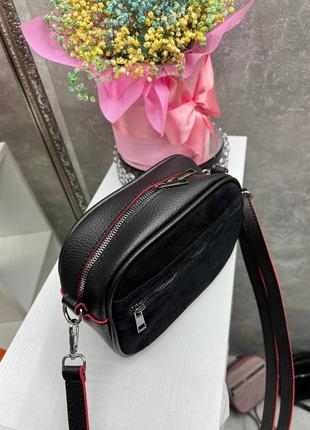 Жіноча сумка крос-боді, клатч, натуральна замша 🖤❤️