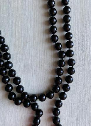 Бусы черный агат