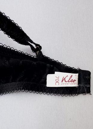 Kleo romantic комплект жіночої нижньої білизни чорний атлас мереживо 70с6 фото
