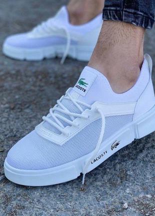 Белые мужские  кроссовки lacoste 🌶