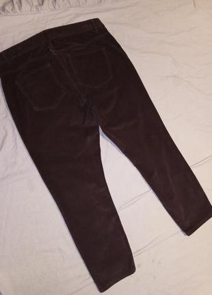 Стрейч-коттон,зауженные,велюровые,укороченные,марсала,брюки с карманами,батал,lindex3 фото