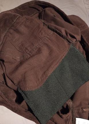 Стрейч-коттон,зауженные,велюровые,укороченные,марсала,брюки с карманами,батал,lindex8 фото