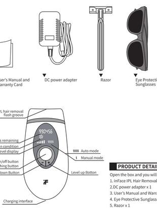 Фотоепілятор xiaomi inface ipl hair removal лазерний епілятор hair removal zh-01d8 фото