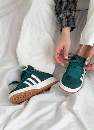 Женские кеды adidas campus green из натуральной замши10 фото