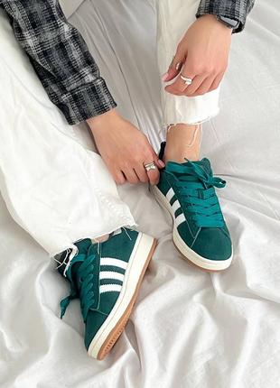 Женские кеды adidas campus green из натуральной замши6 фото