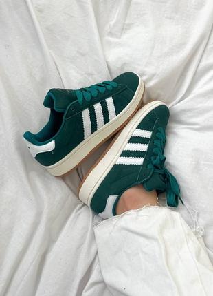 Женские кеды adidas campus green из натуральной замши7 фото