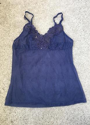 Прозрачная маечка с кружевом