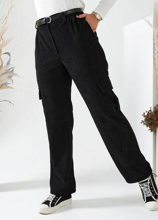 Зручні вельветові брюки-карго 46-56 розмірів. 2141827 фото