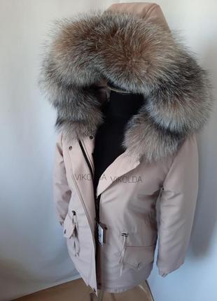 Жіноча парка куртка з натуральним хутром блюфрост з 42 по 58 р3 фото