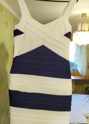 Сукня -утяжка,🖤💙,темно - сині і білі смуги